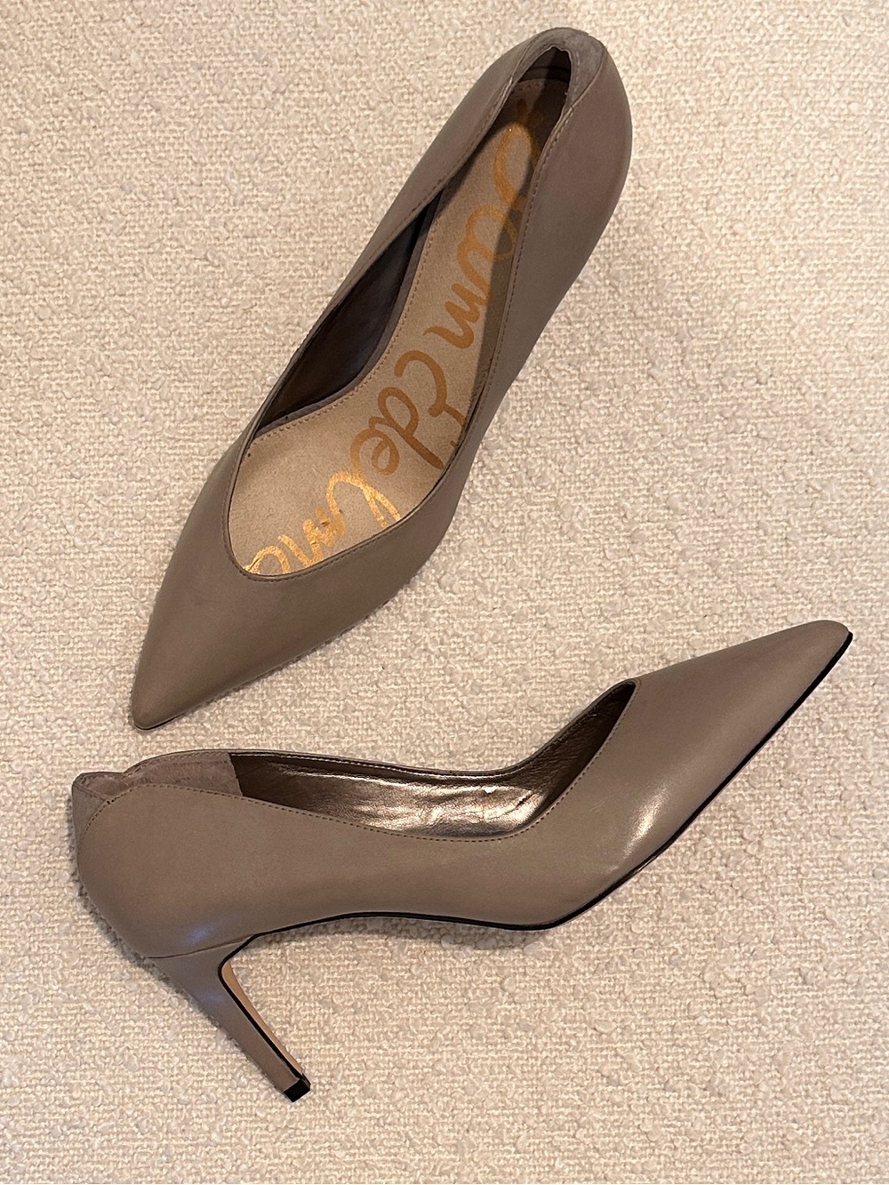 Sam Edelman Hazel Leather Pointed Toe Pumps | Taupe | Women’s Size 11